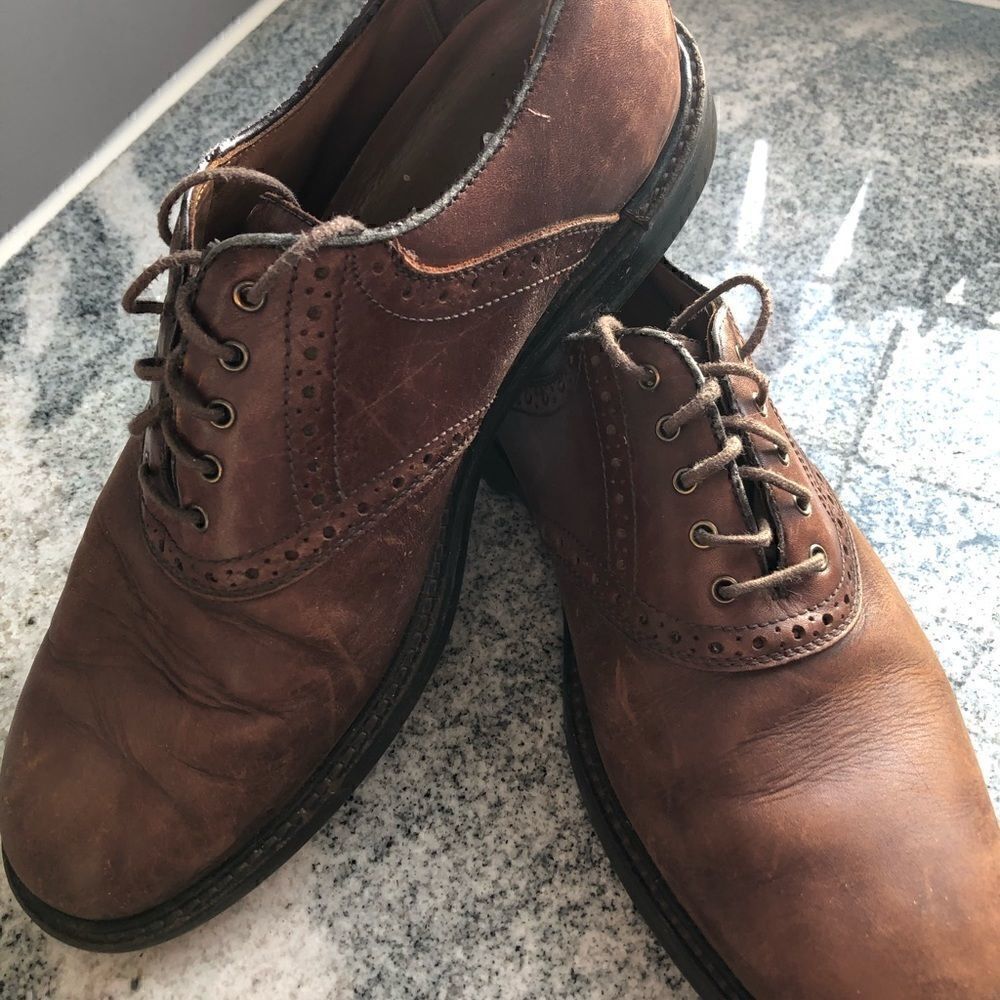 Johnston & Murphy brown leather saddle oxfords 9.5M